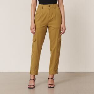 A416 • High-Waisted Mustard Cargo Pants